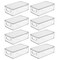 mDesign Deep Plastic Bathroom Storage Box with Lid/Handles, 8 Pack